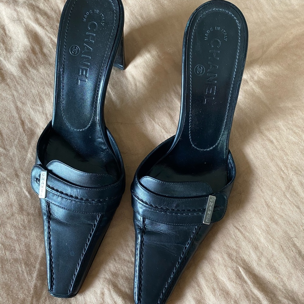 Chanel Vintage Leather Mules